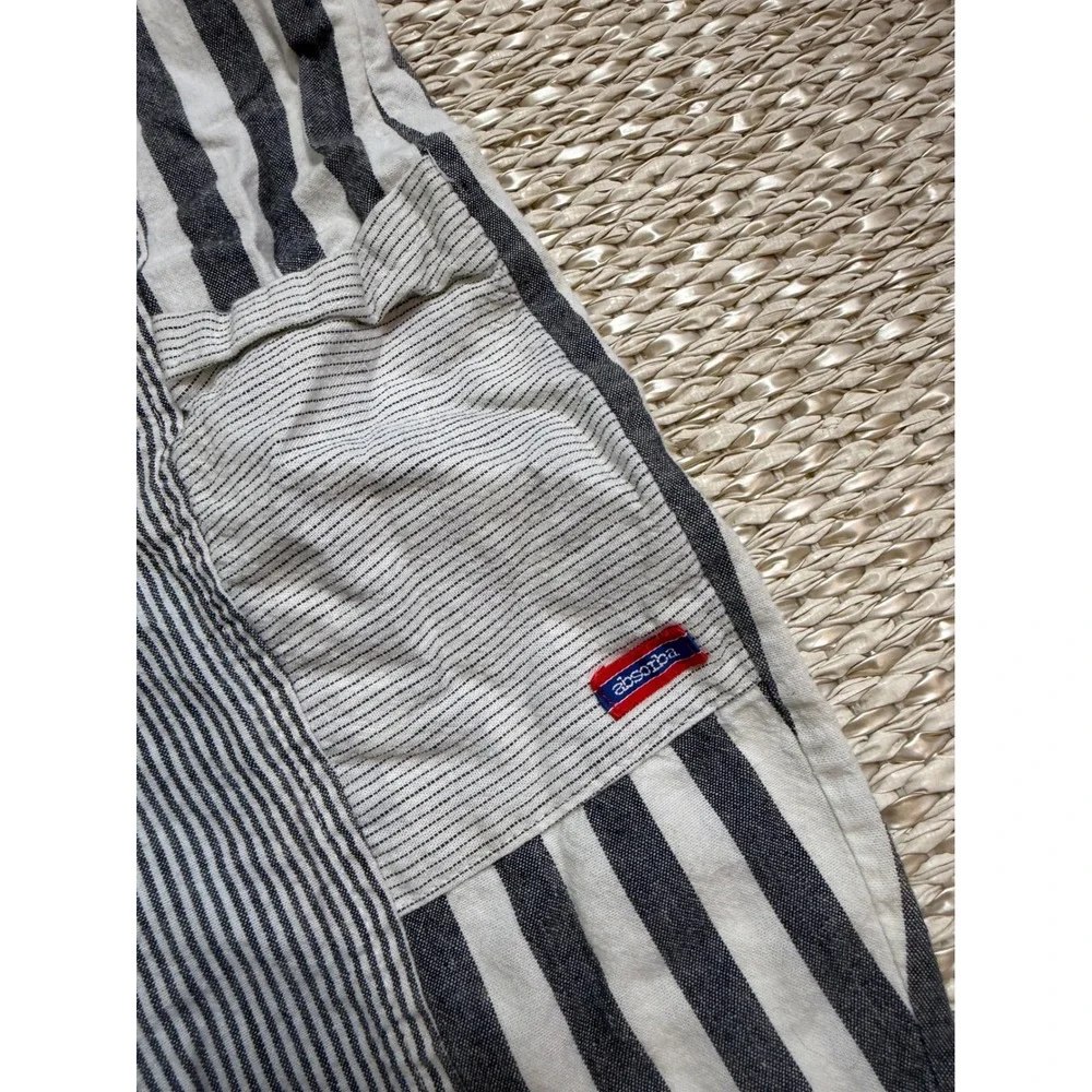 Absorba Vintage Baby Overalls Mixed Stripe Navy White 12 Months USA cottagecore